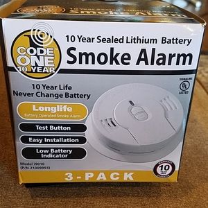 10 year Smoke Detectors 3pk
